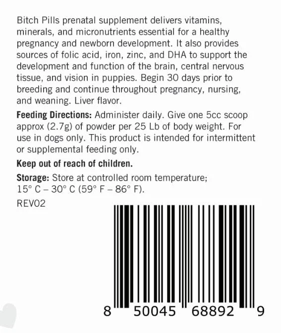 Lots of Love Bitch Pills & Powder - Dog Prenatal & Lactation Supplement for Pregnancy, Nursing & Newborn Support - Image 8