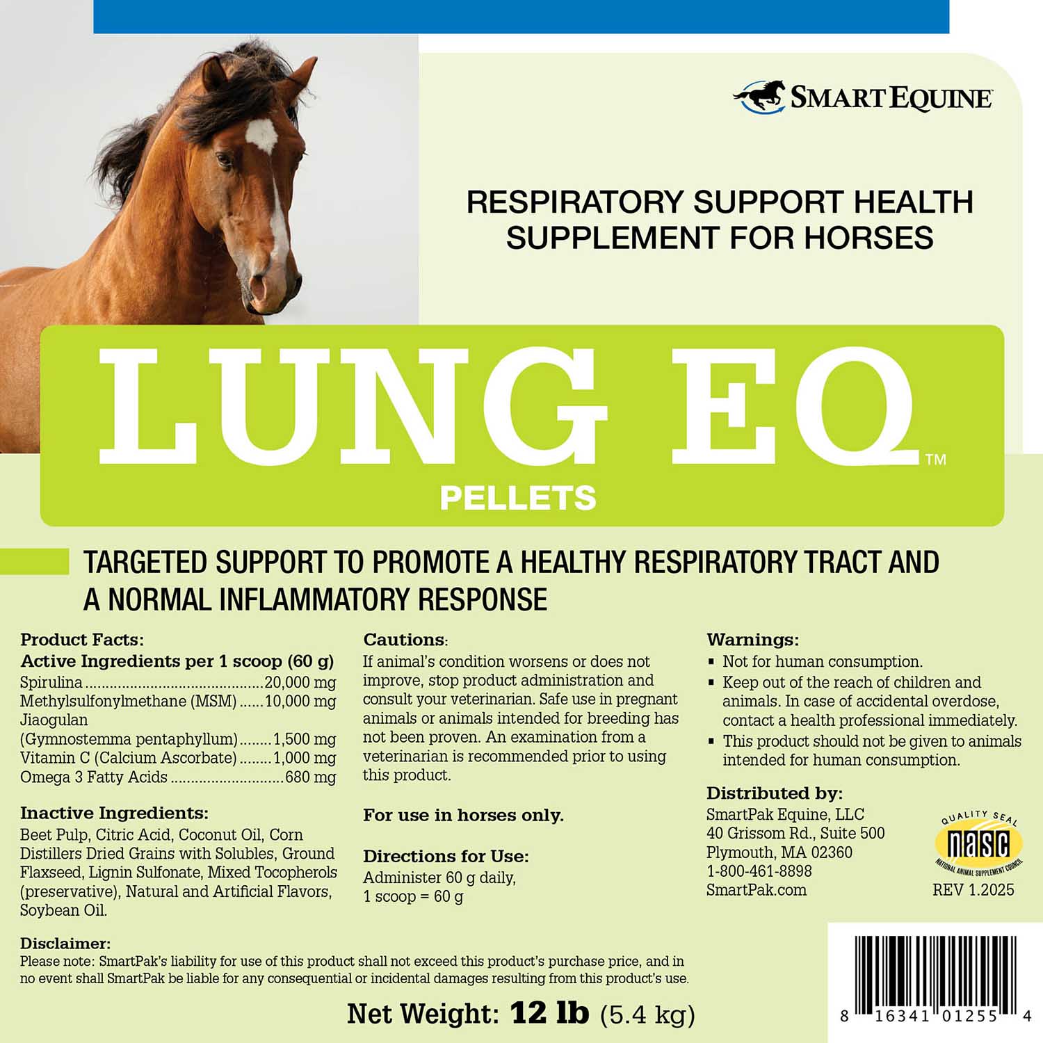 Lung EQ, Respiratory Support Supplement for Horses, Pellets - Image 2