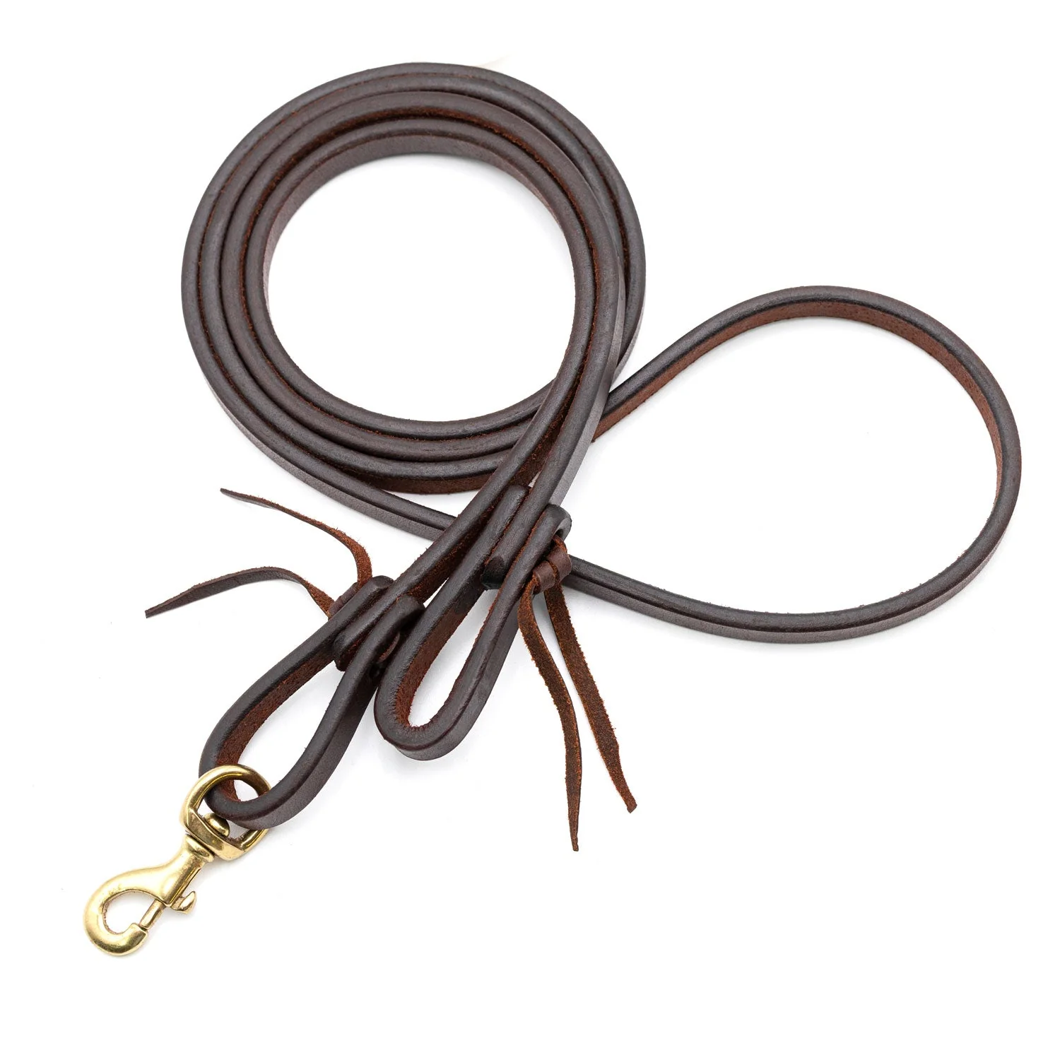 Jeffers LuxeLeather Heavy Oiled Roping Rein with Bolt Snap for Horses - Image 2