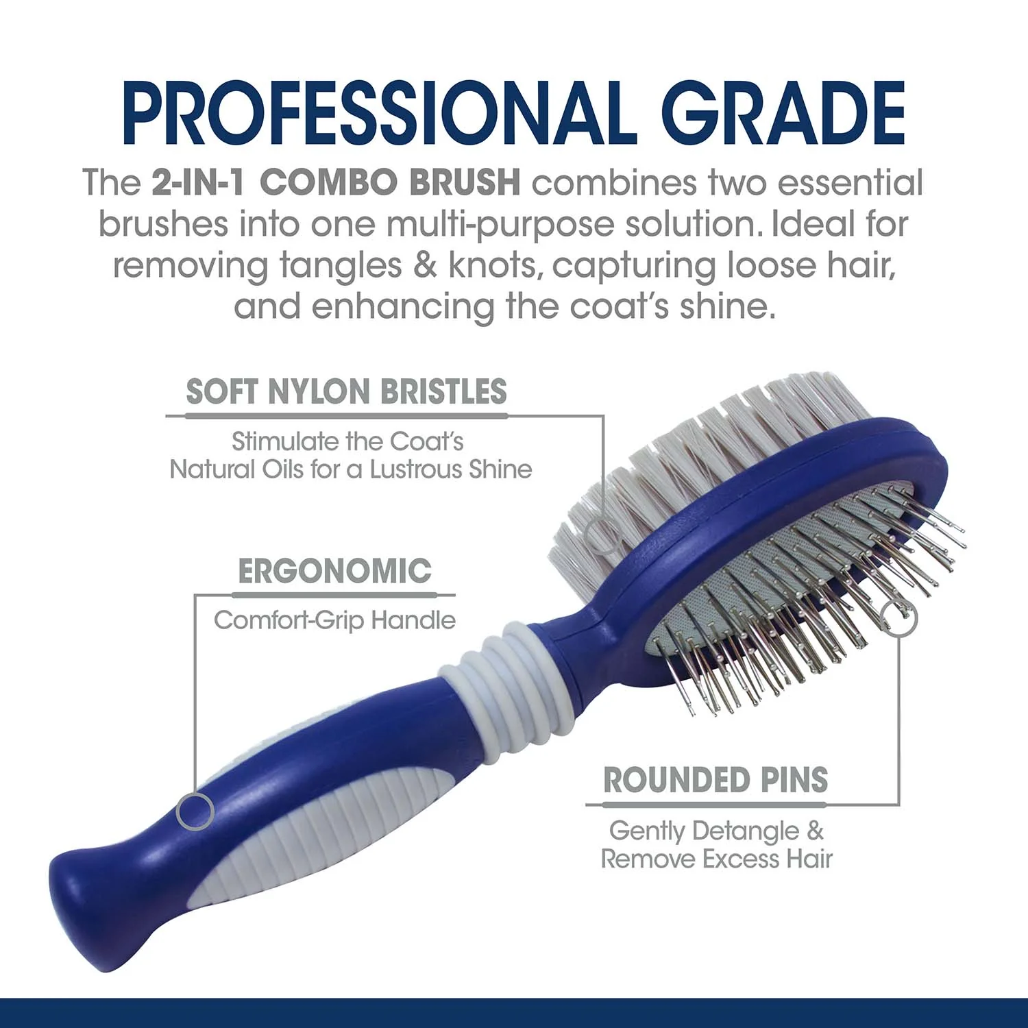 Magic Coat Professional Series 2-in-1 Combo Pin and Bristle Brush - Image 3