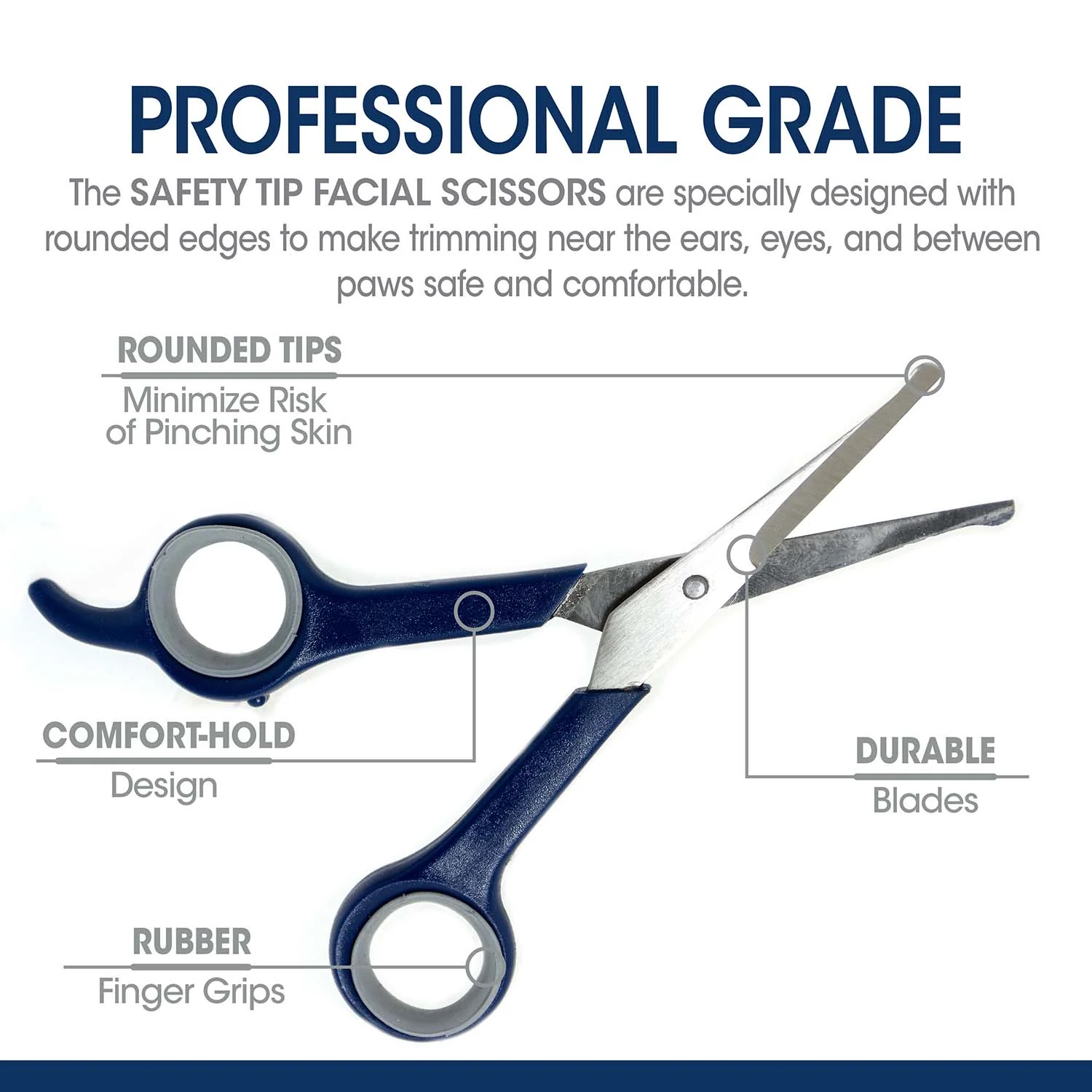 Magic Coat Professional Series Safety Tip Facial Dog Trimming Scissors - Image 3