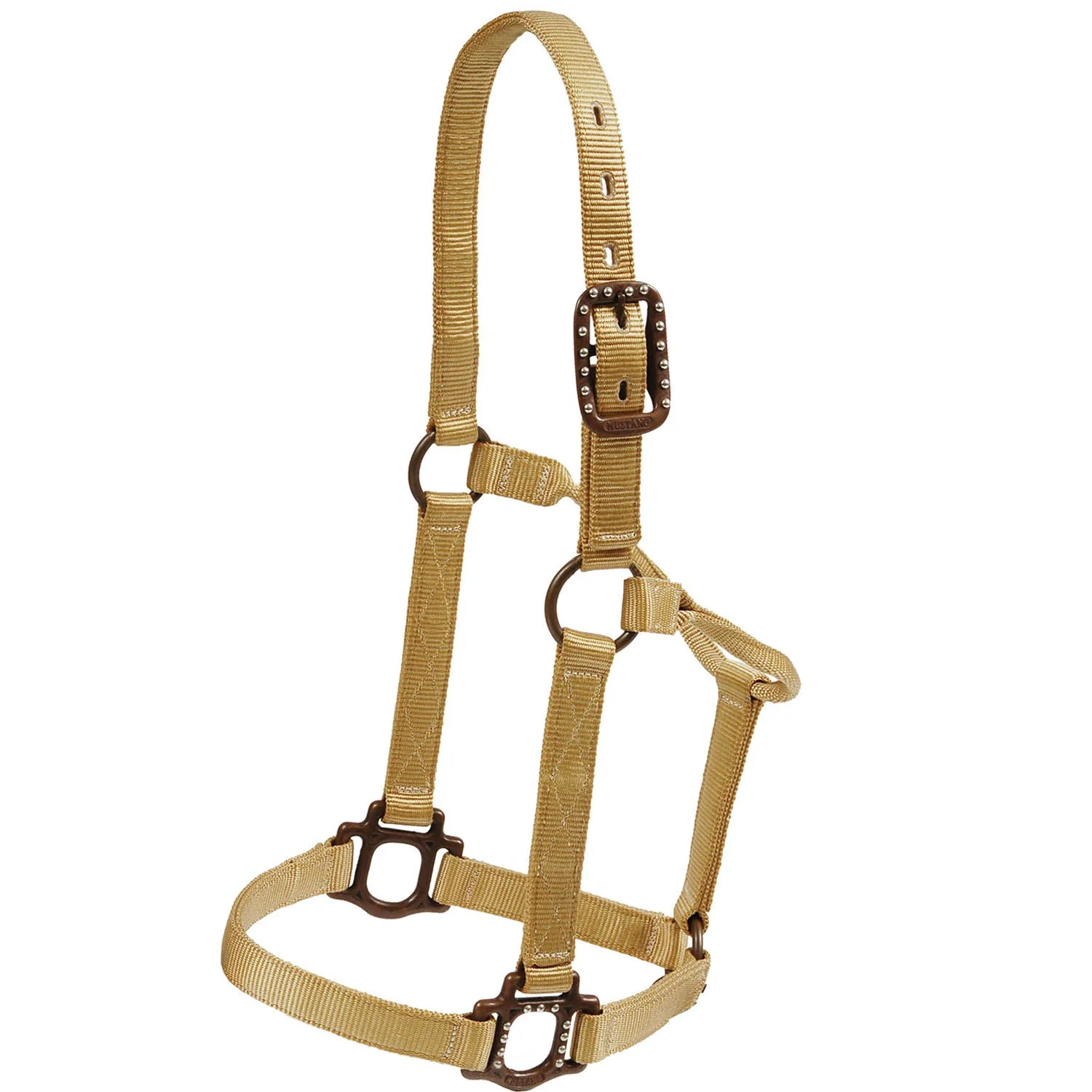 Mustang Nylon Halter with Antique Dot Hardware for Horses - Image 5