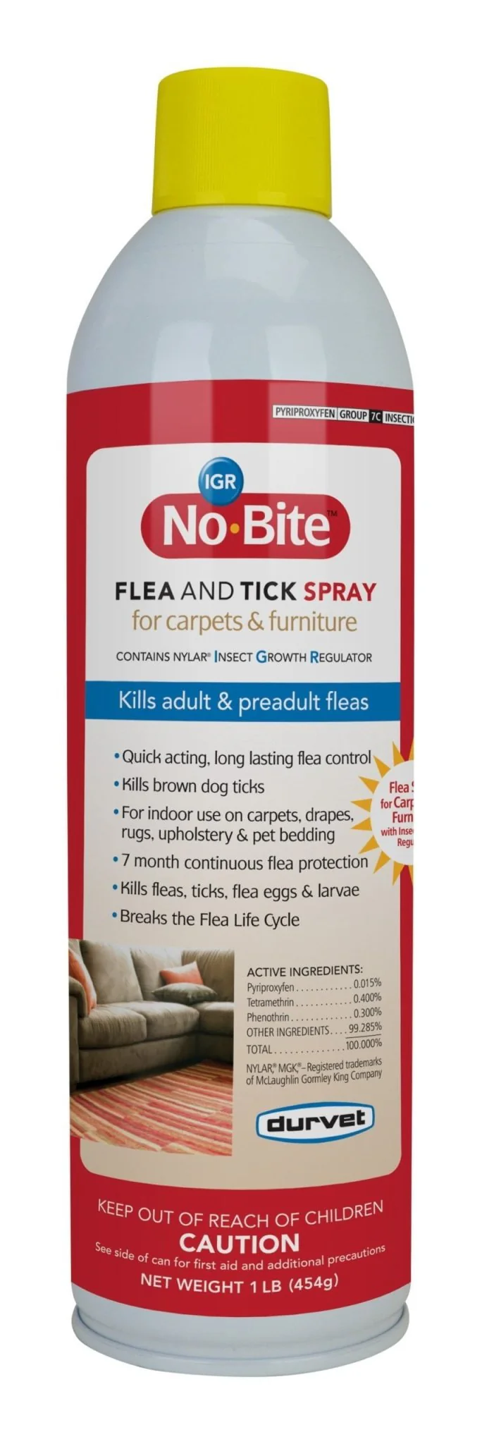 No-Bite IGR Flea & Tick Spray for Furniture & Carpet, 16 oz