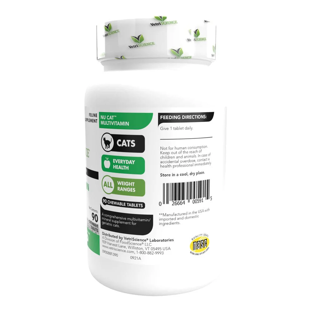 Nu Cat Multivitamin Formula for Cats, 90 Chewable Tablets - Image 3