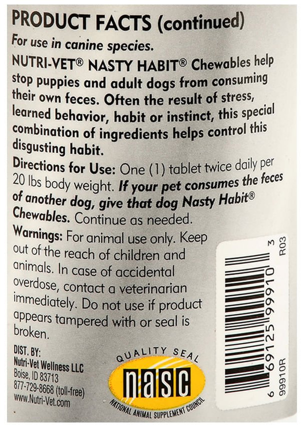 Nutri-Vet Nasty Habit Liver Flavored Chewables, 120 ct - Image 5