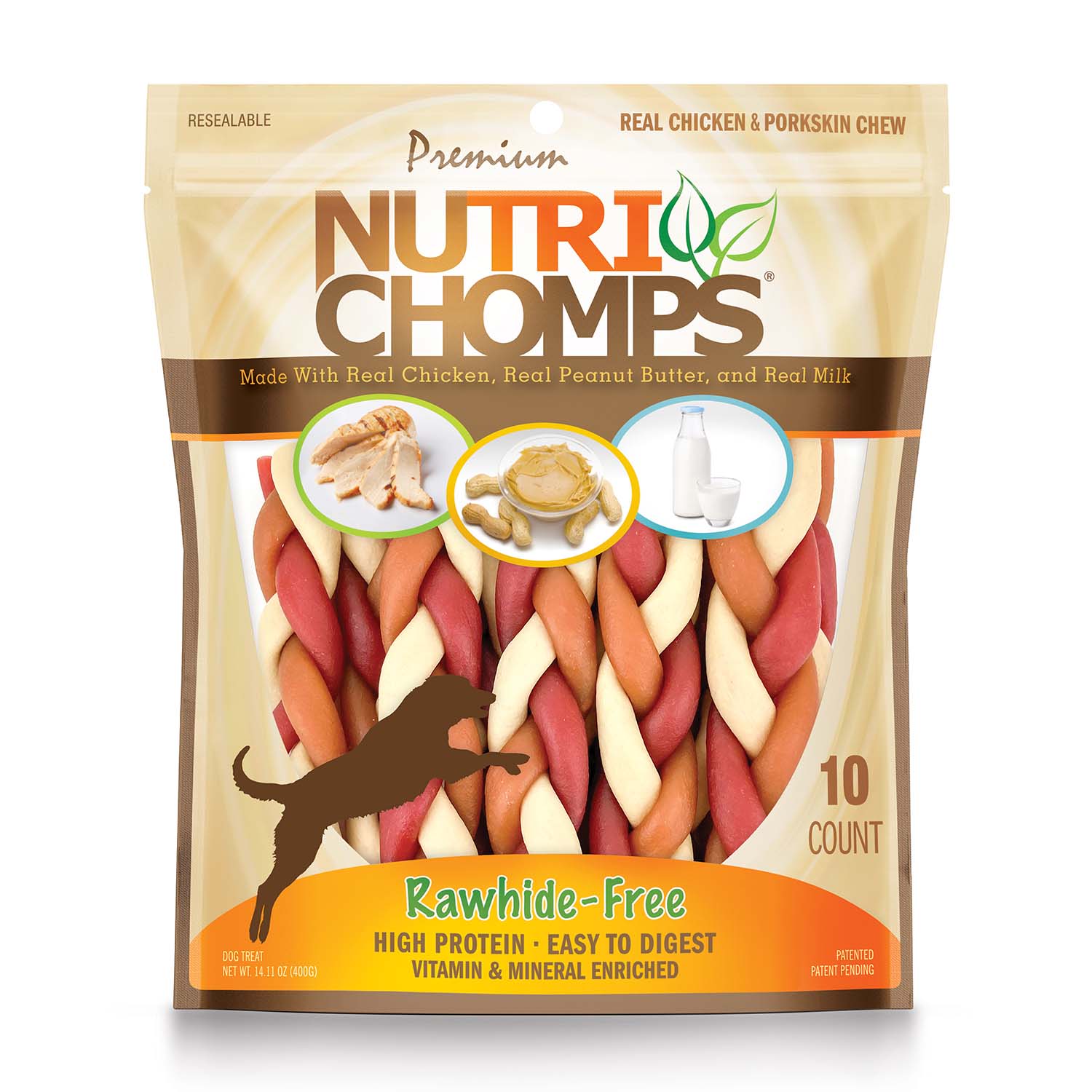 NutriChomps Rawhide-Free Dog Chews – Chicken, Milk, Peanut Butter & Mixed Flavor Braids – High Protein, Dental Health Treats for Small, Medium & Large Dogs - Image 9