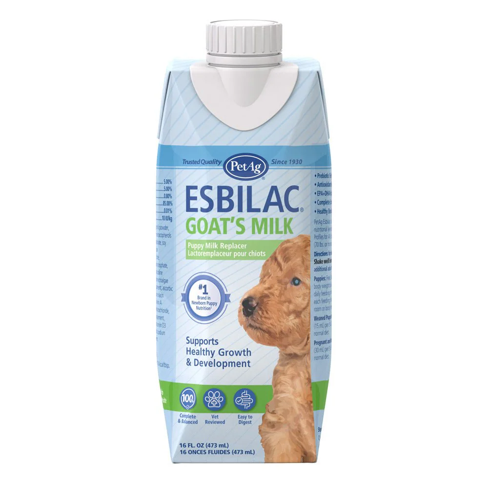 PetAg Goat's Milk Esbilac Puppy Milk Replacer Liquid for Puppies, 16 oz - For Sensitive Stomachs