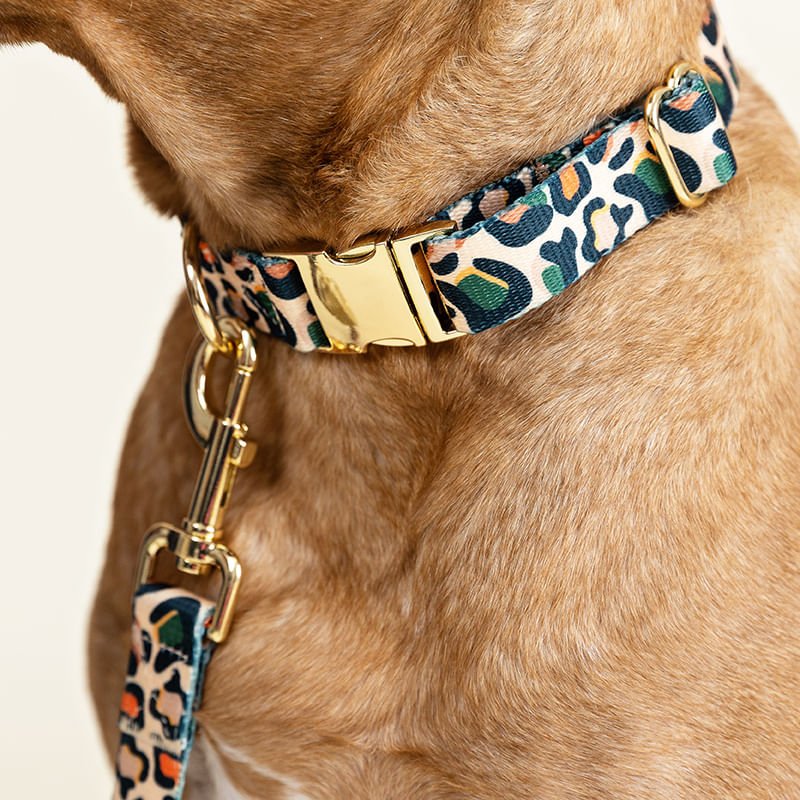 Pink Papyrus Designer Synthetic Fabric Adjustable Dog Collars - Image 3