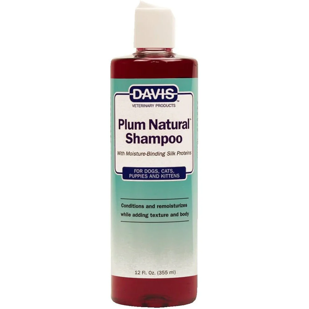 Davis Plum Natural Shampoo for Dogs & Cats – Gentle Silk Protein Shampoo and Conditioner for Shiny, Healthy Coat, Puppies and Kittens