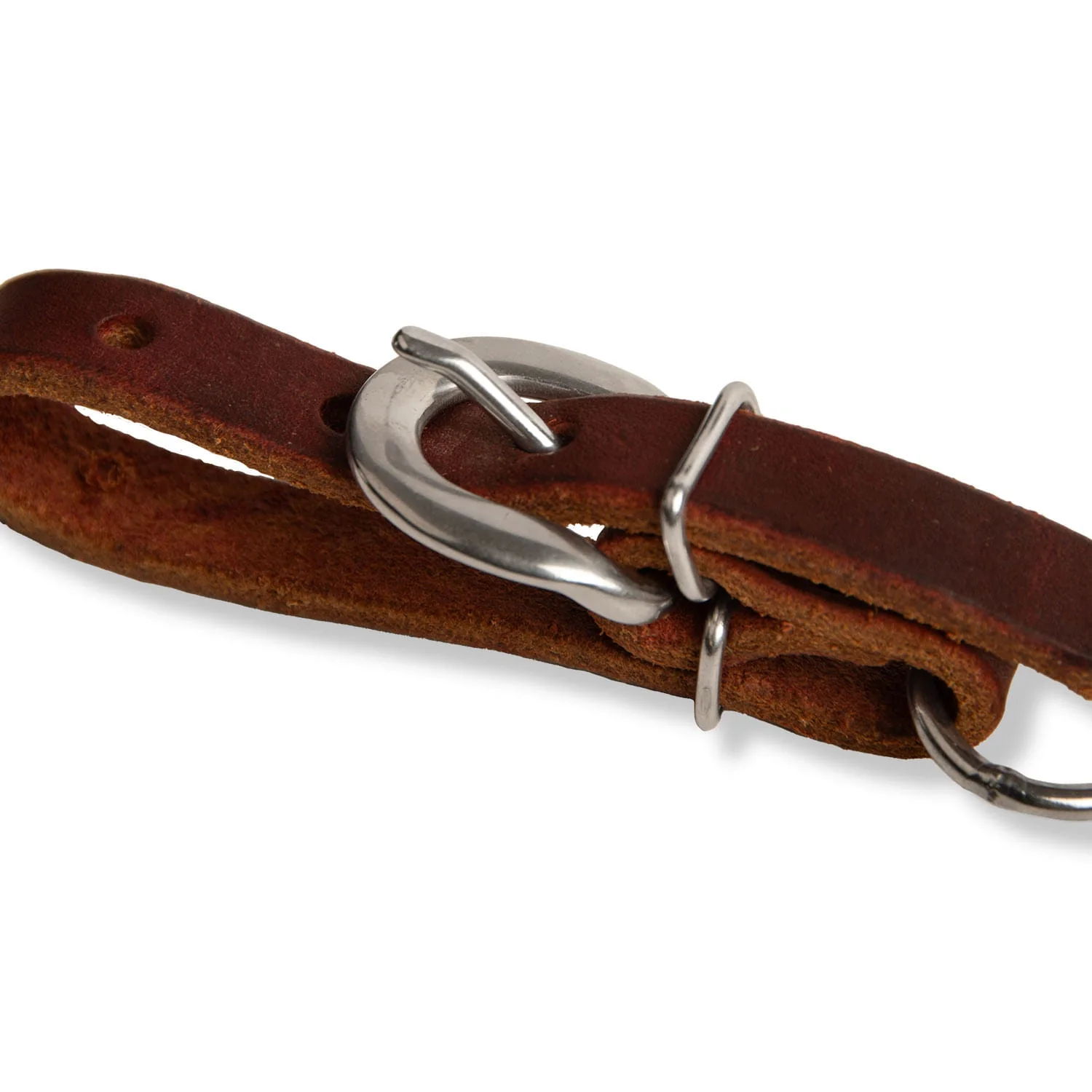 Jeffers Poplar Head Premium Single Chain Latigo Leather Curb Chain - Image 2