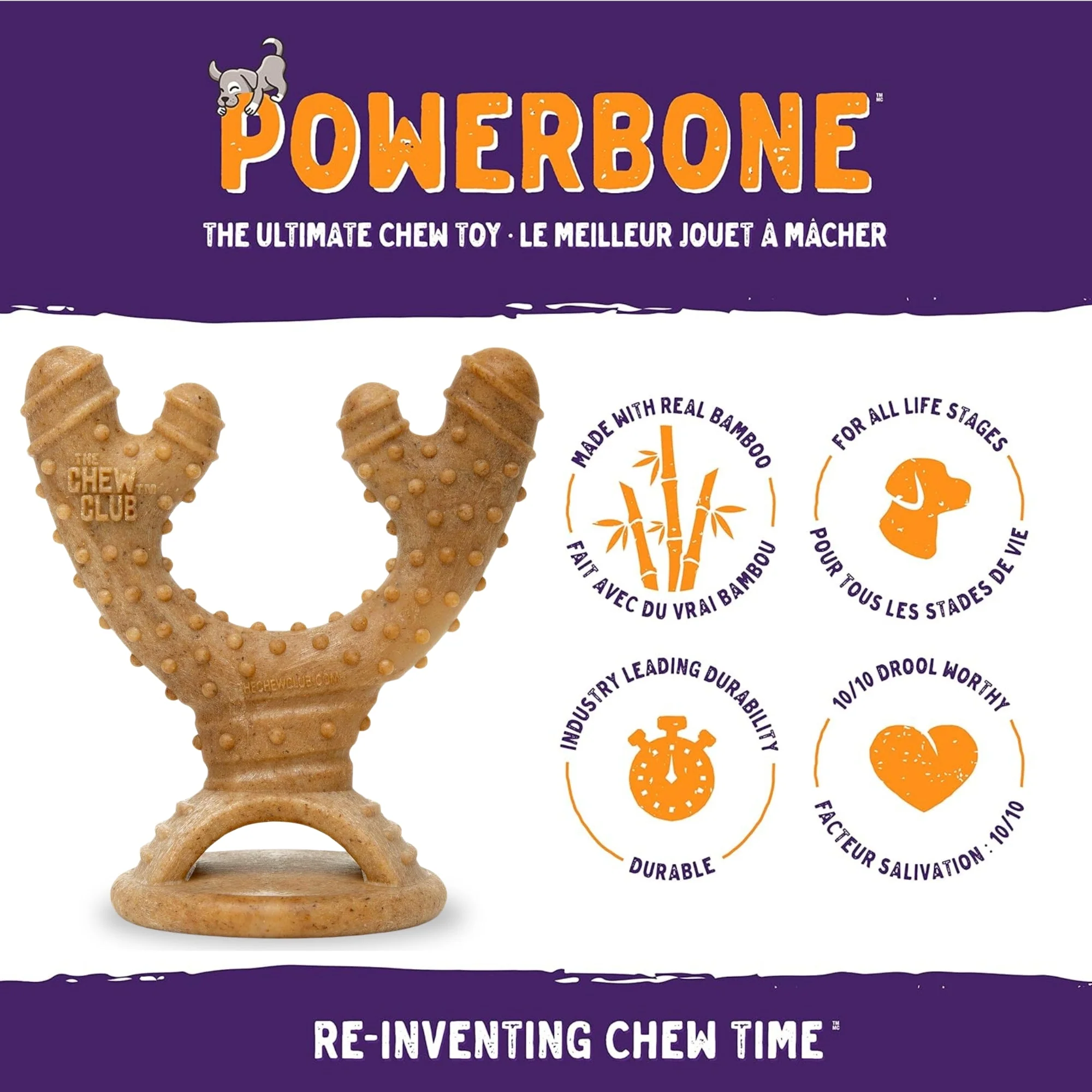 Powerbone Antler Dog Chew Toy for Power Chewers, 5.5'' - Image 2