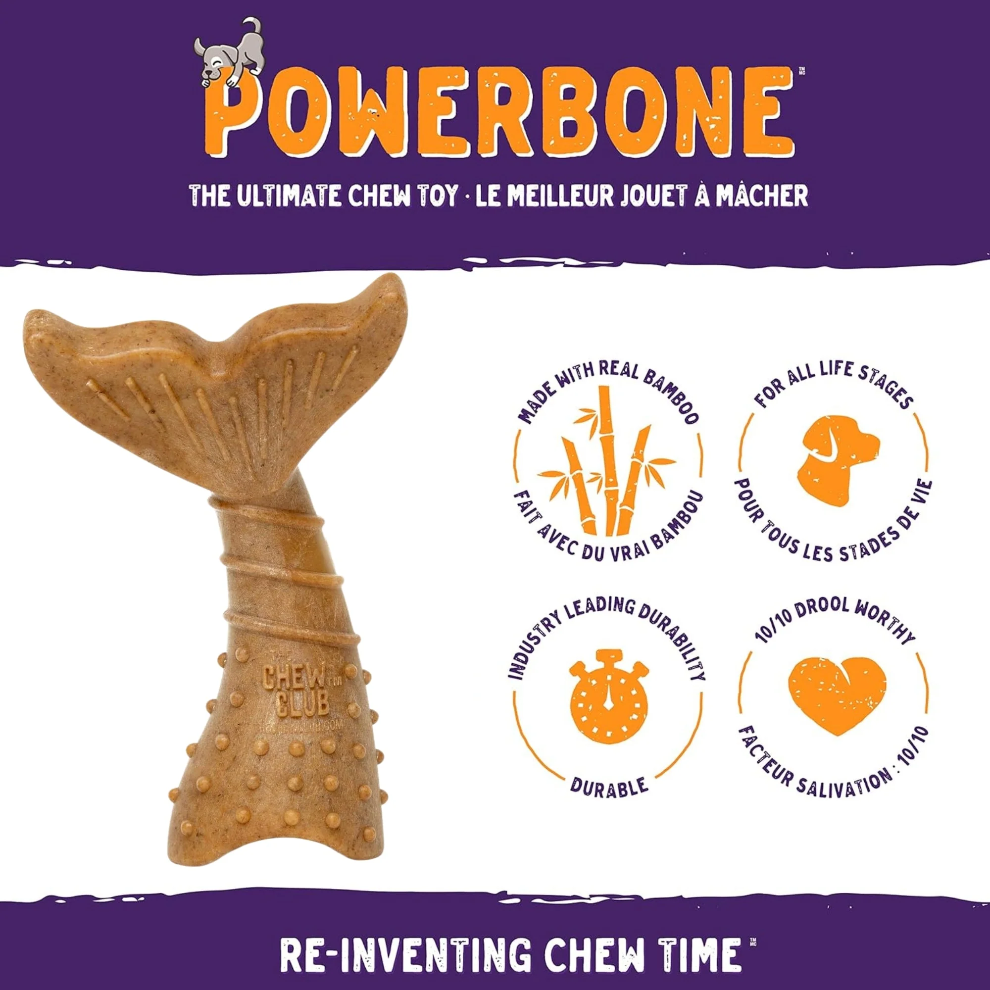Powerbone Twist Tail Dog Chew Toy for Power Chewers, 6'' - Image 3