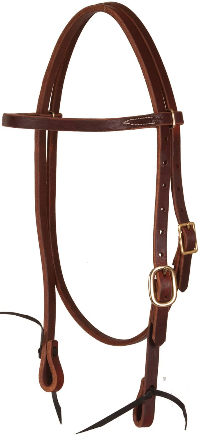 Oxbow Tack Premium Harness Leather Pre-Oiled Browband Headstall - Image 5