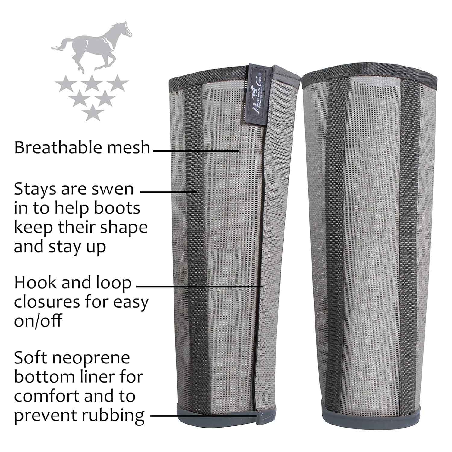 Professional's Choice Deluxe Breathable Mesh Horse Fly Boots, 4 pack - Image 3