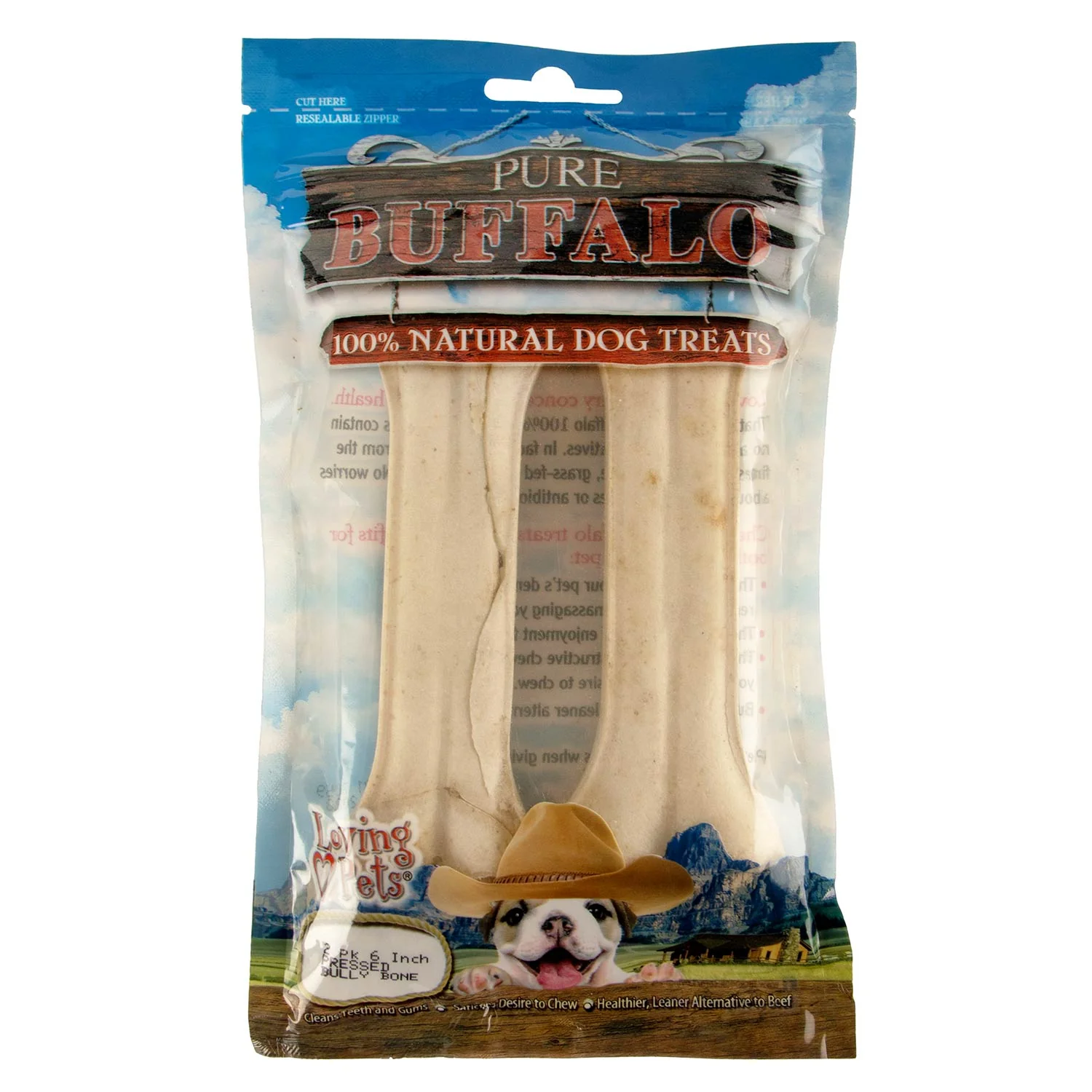 Pure Buffalo Pressed Bully Bone Natural Dog Treats - Image 3
