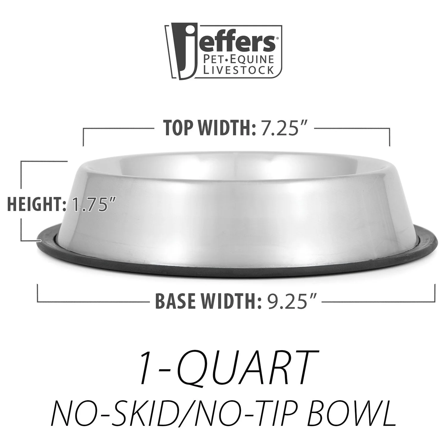 Jeffers No-Skid/No-Tip Stainless Steel Pet Bowls - Image 7