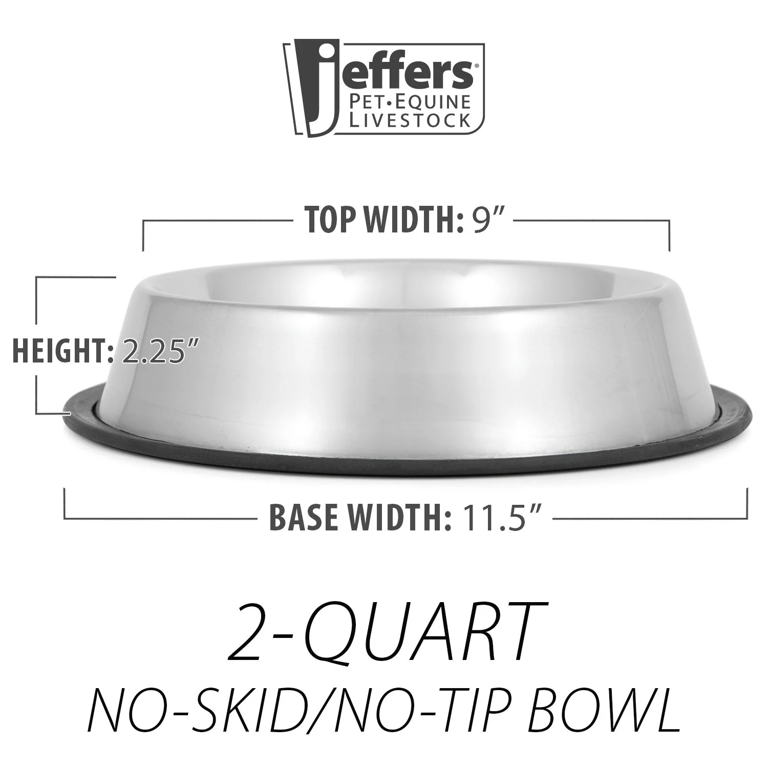 Jeffers No-Skid/No-Tip Stainless Steel Pet Bowls - Image 8