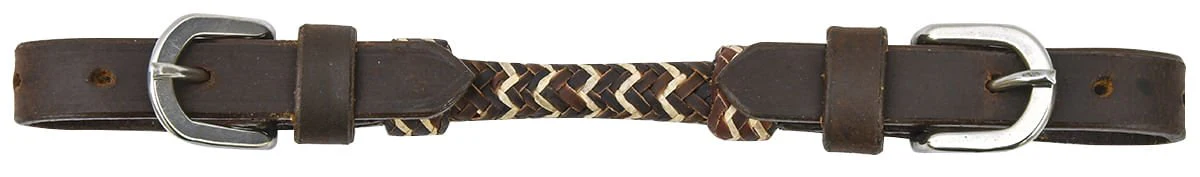 Buffalo Leather Curb Strap With Rawhide