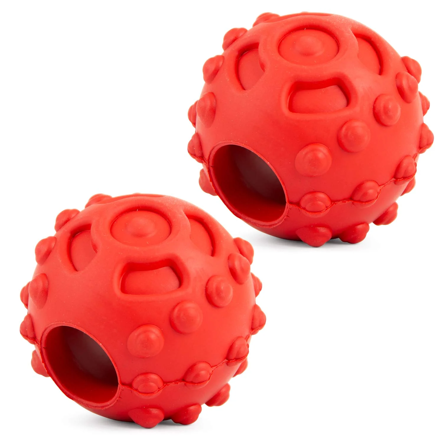 Jeffers Hollow Red Knobby Ball Natural Rubber Dental Treat Dispensing Dog Chew Toy - Image 13