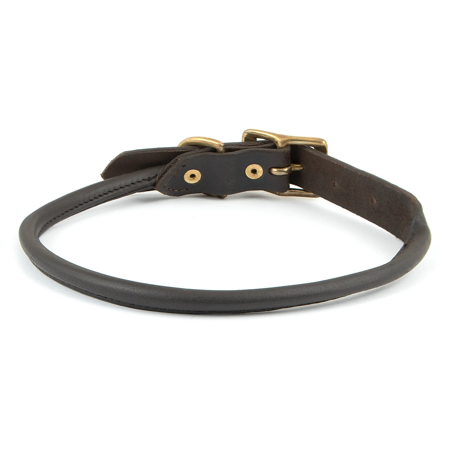 Jeffers Rolled Leather Dog Collars with Brass Hardware - Image 5