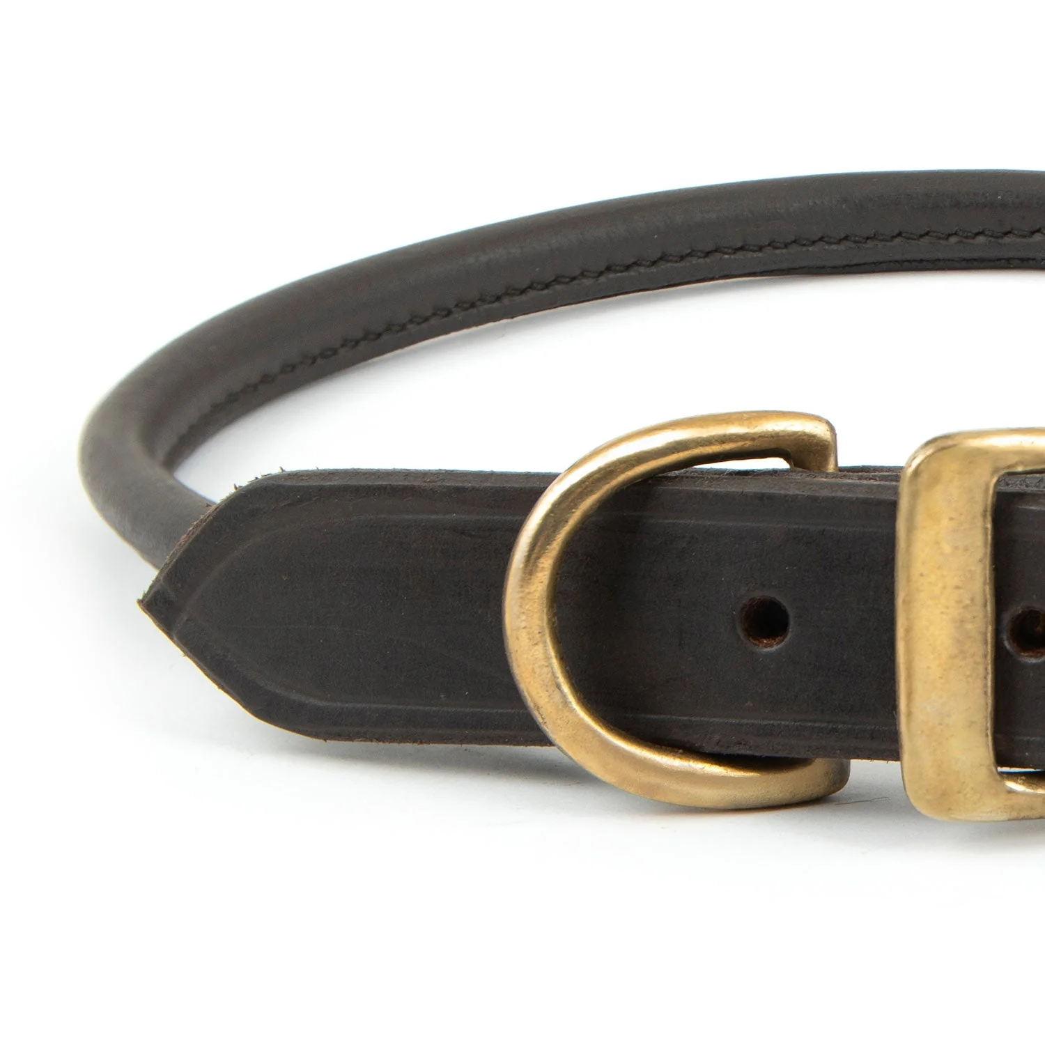 Jeffers Rolled Leather Dog Collars with Brass Hardware - Image 6