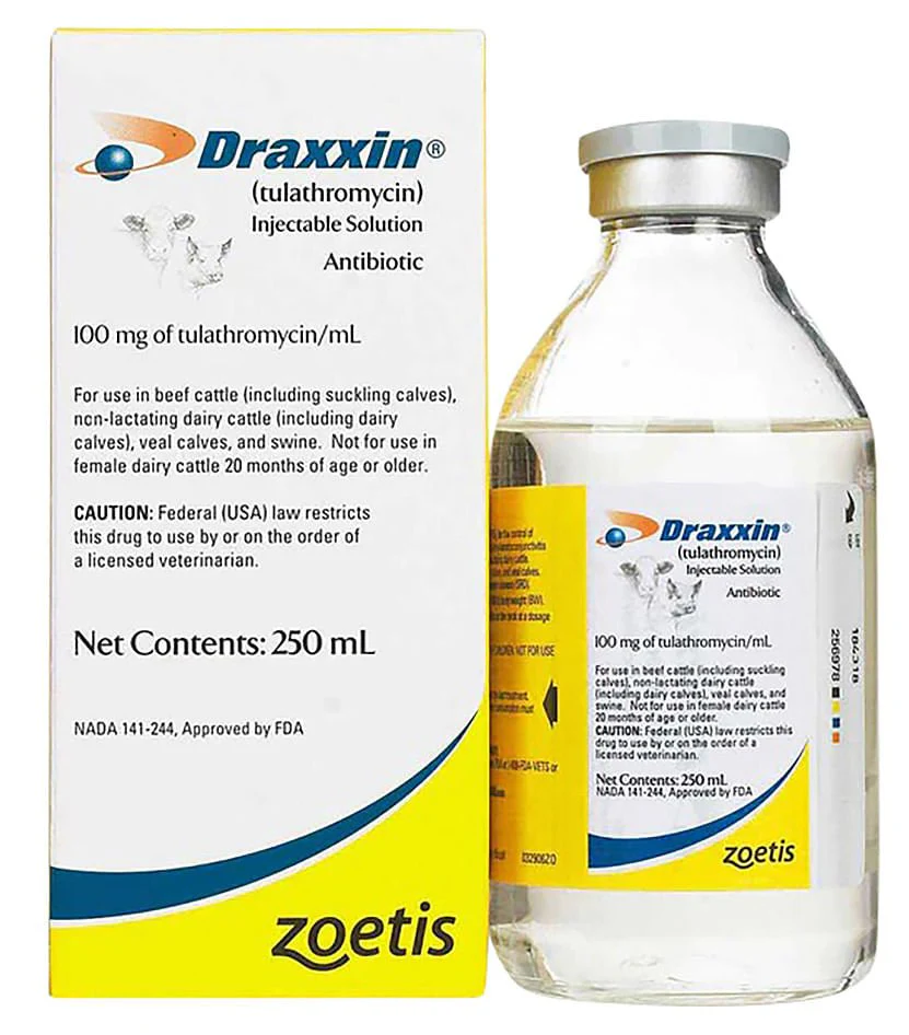 Rx Draxxin (tulathromycin) Injectable Solution for Swine & Cattle, 100 mg/mL - Image 3