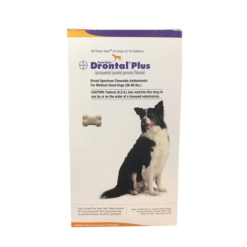 Rx Drontal Plus Taste Tablets Chewable Anthelmintic for Puppies & Small Dogs - Image 3