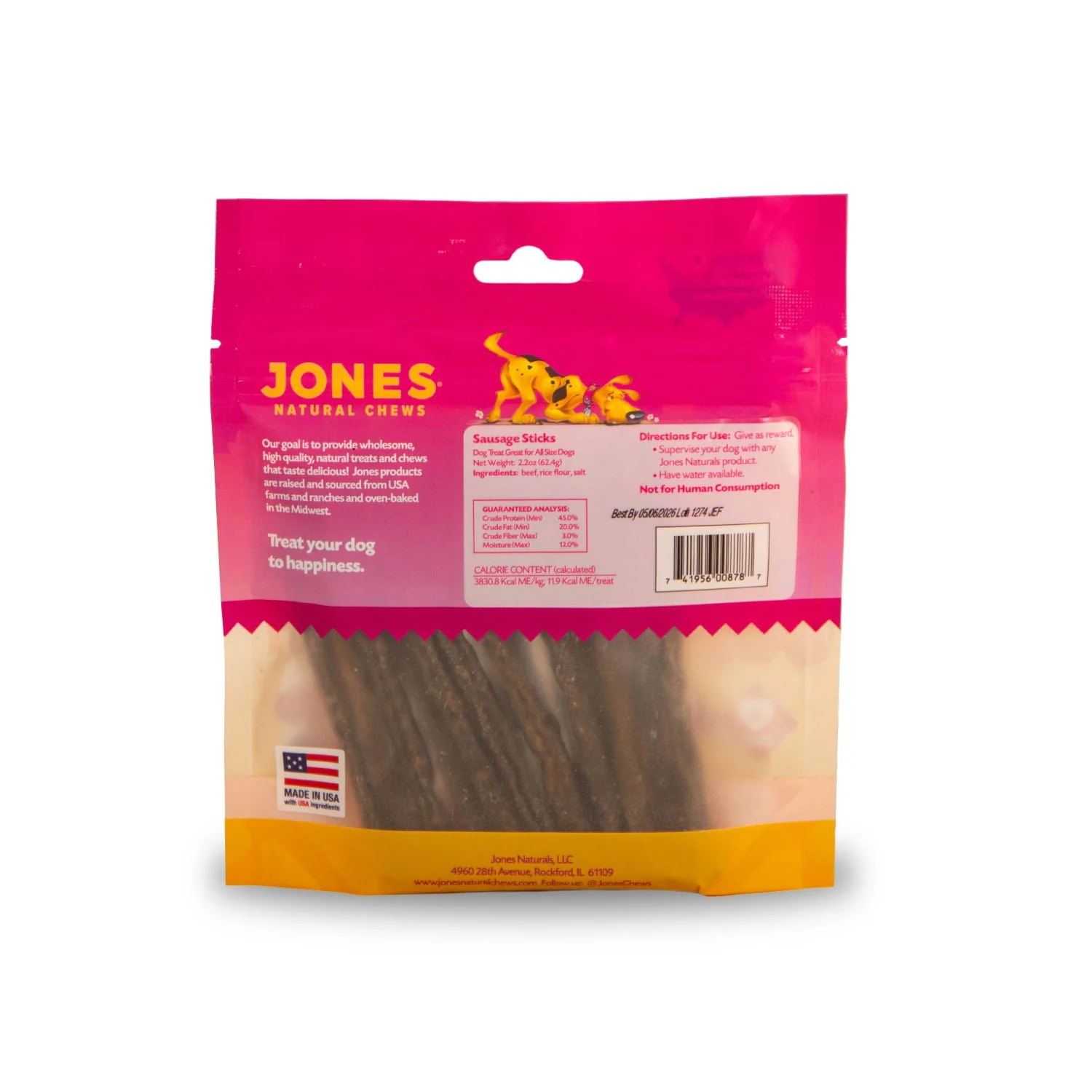 Jones Natural Sausage Sticks Dog Treats, 5" L - Image 2