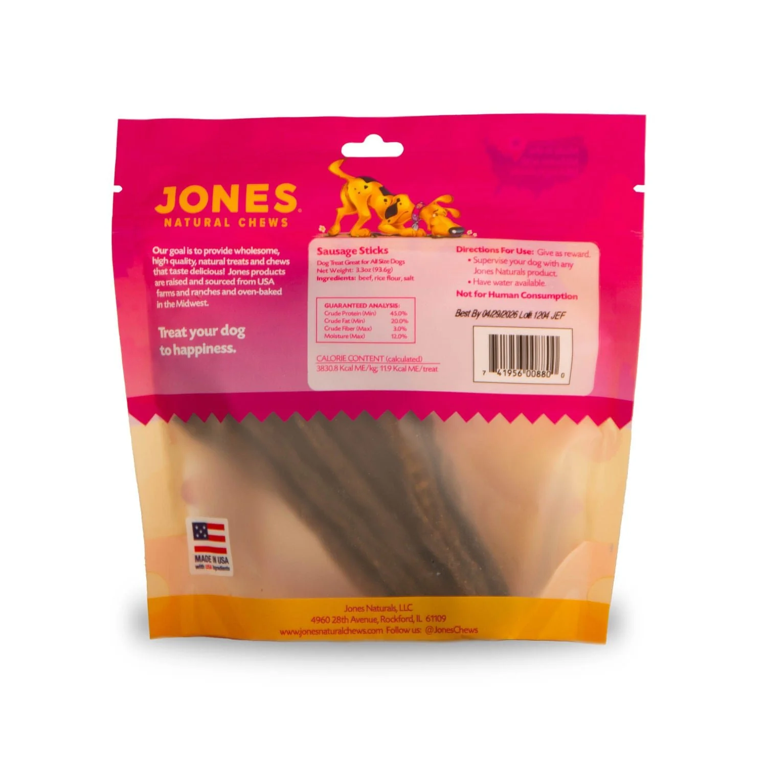 Jones Natural Sausage Sticks Dog Treats, 5" L - Image 4