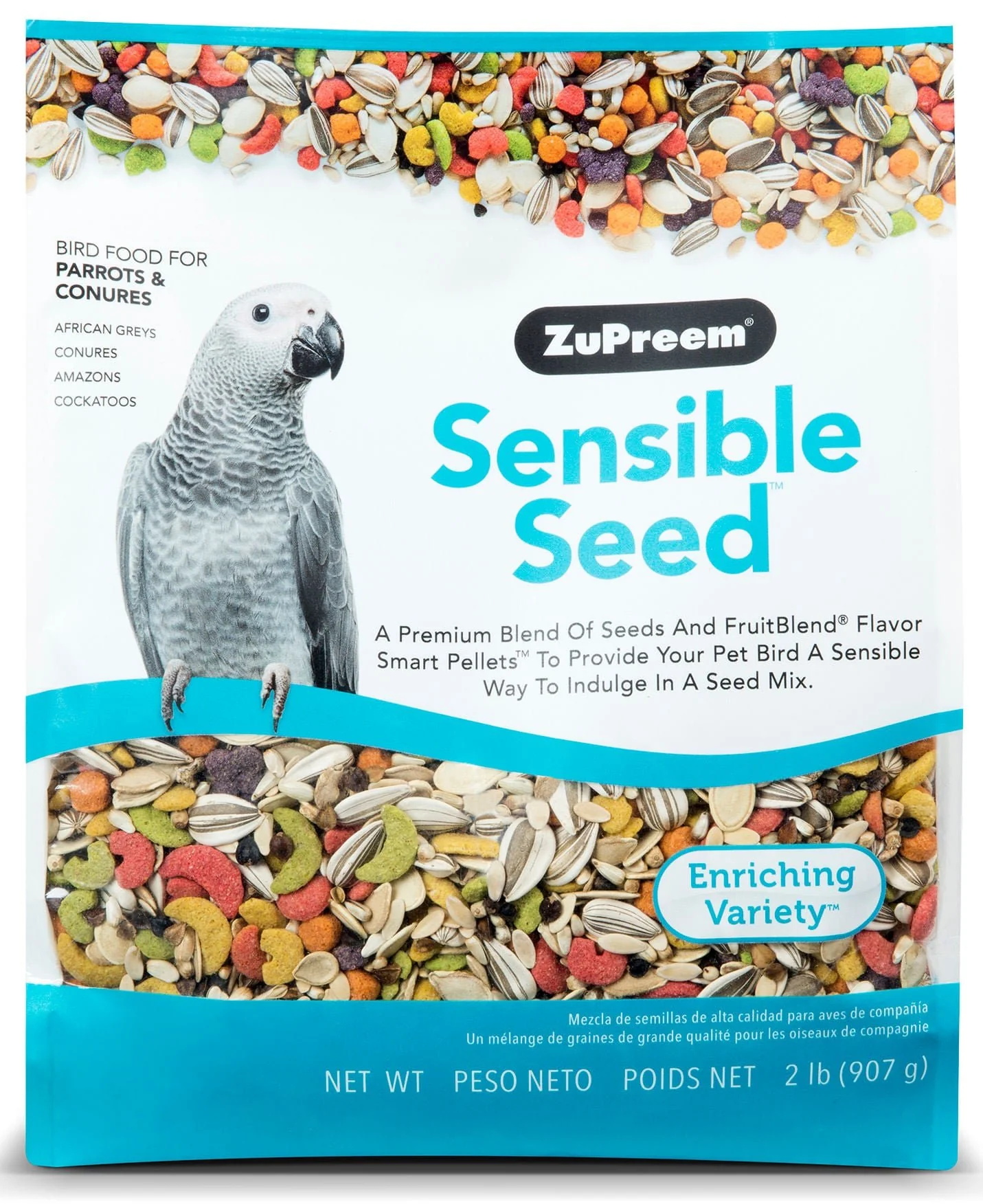 Sensible Seed™ FruitBlend® Bird Food – Balanced Seed Mix for Parakeets to Macaws
