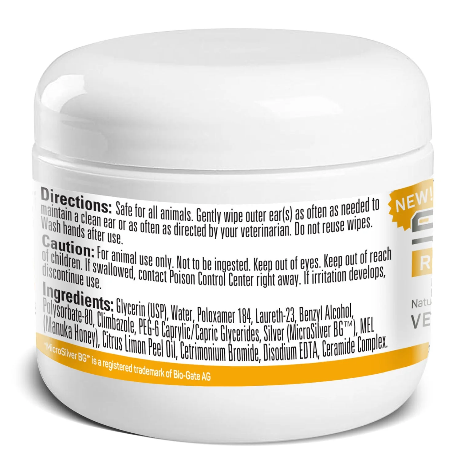 Silver Honey Rapid Ear Care Vet Strength Pet Wipes, 50 ct Jar - Image 3