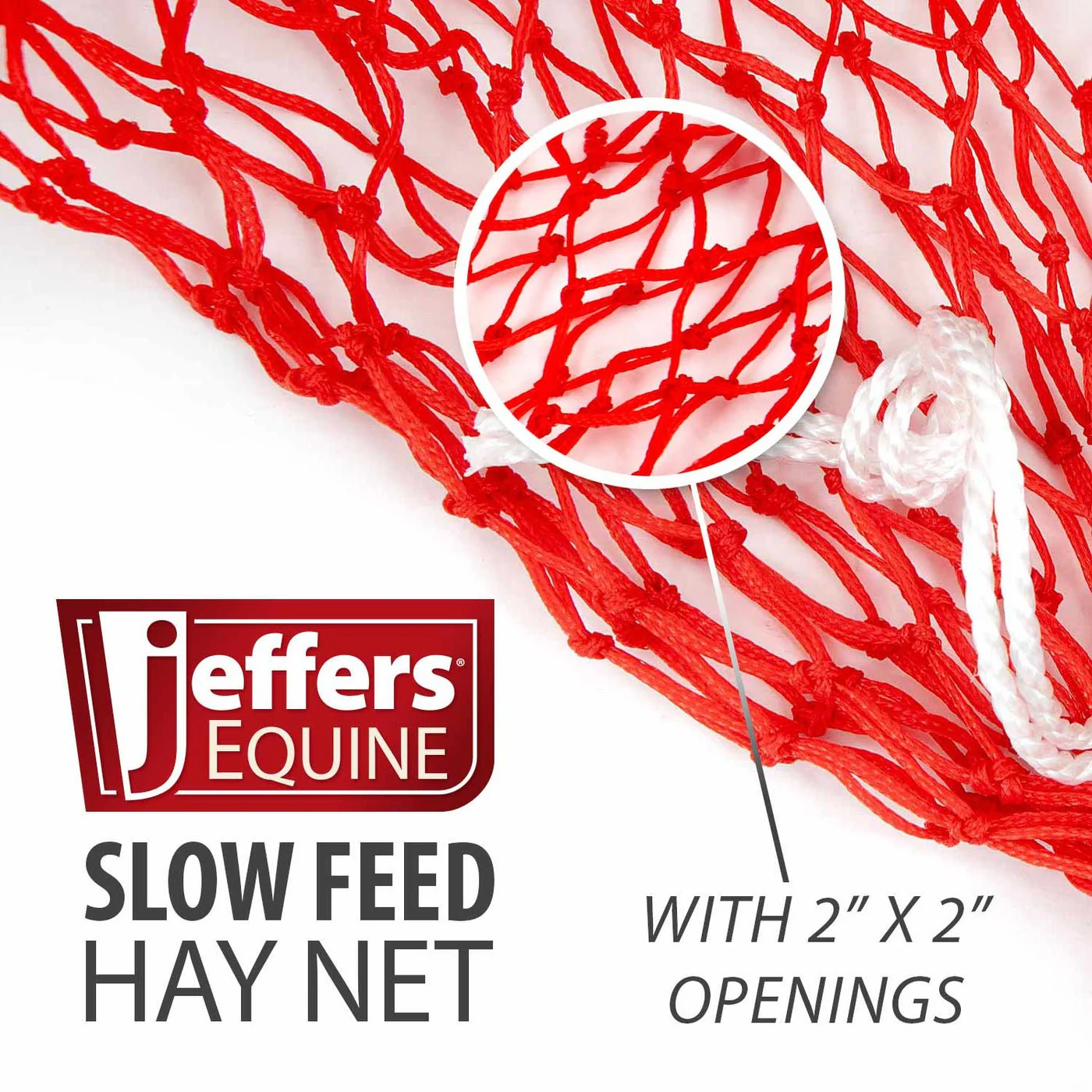 Jeffers Slow Feed 2" x 2" Nylon Hay Net for Horses, Red - Image 13