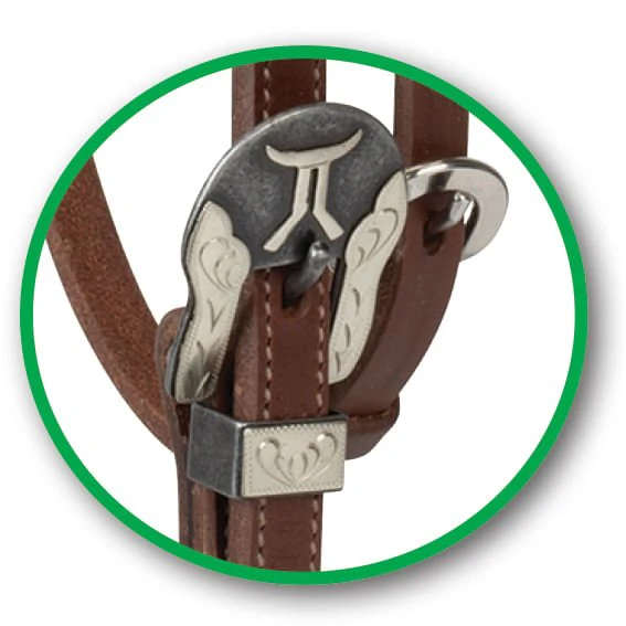 Smarty x Synergy Latigo Lined Oil Harness Leather Headstall, 5/8" Straight Brow - Image 2