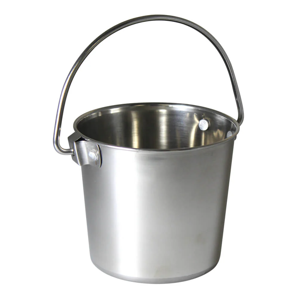 Stainless Steel Pail, Round with Rivets - Image 6