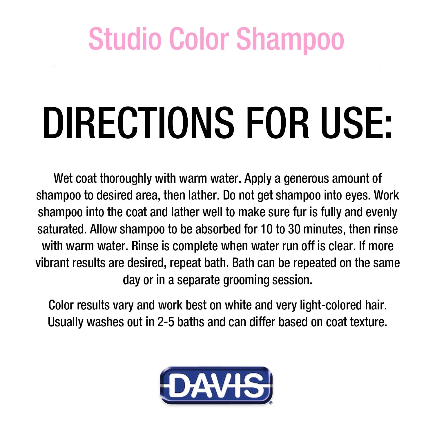 Studio Color Depositing Pet Shampoo for Dogs, Cats & Horses – Temporary Coat Dye, Sulfate-Free, Washable - Image 3