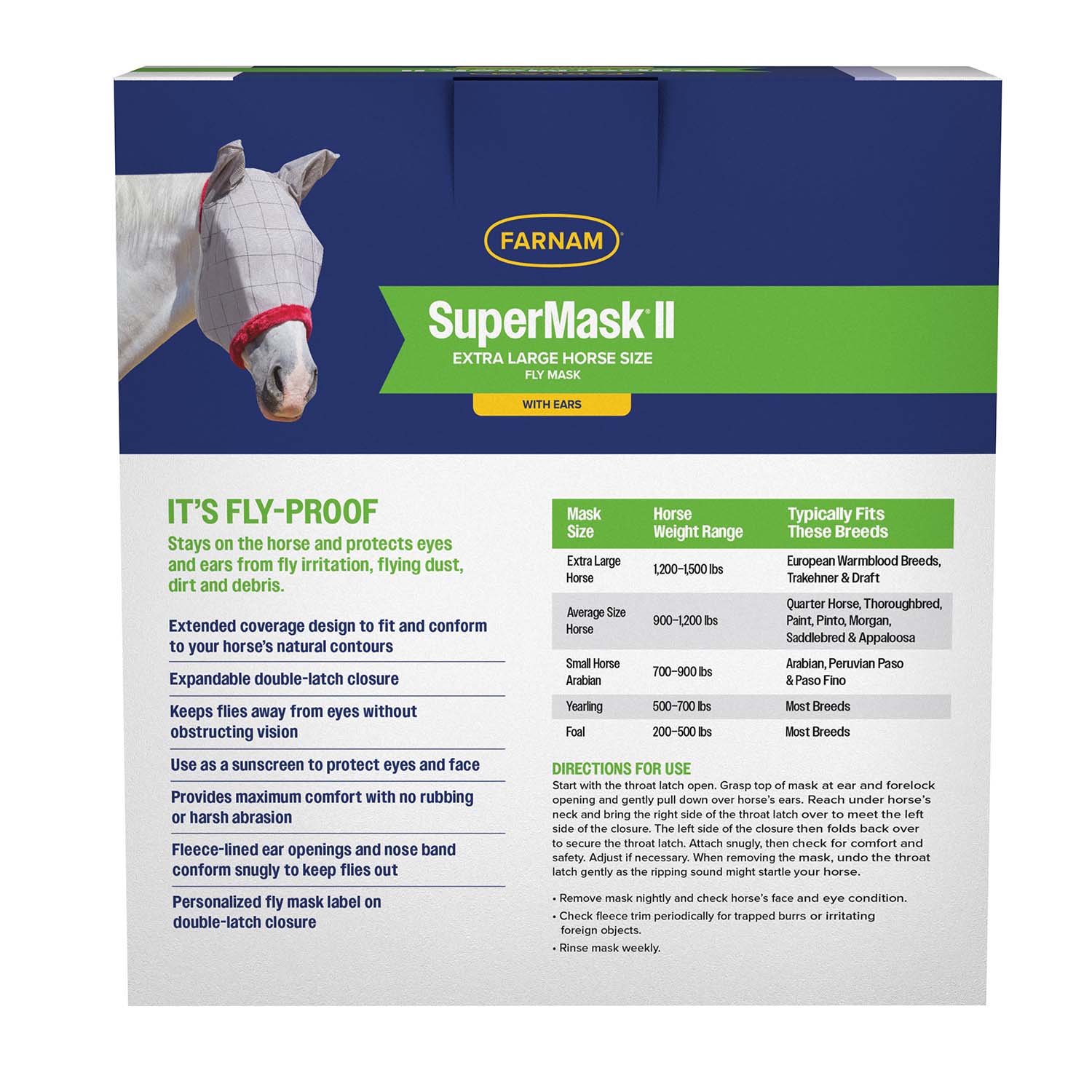 Farnam SuperMask II Classic Horse Fly Mask with Ears - Image 18