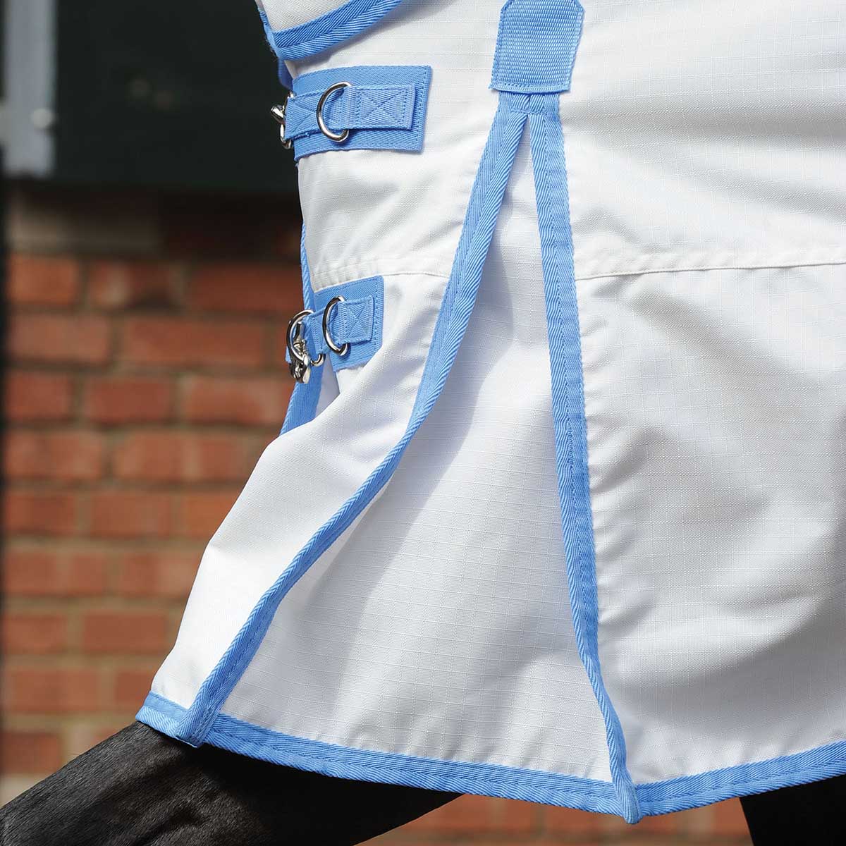 Sweet Itch Shield Combo Neck Horse Fly Sheet, White/Blue - Image 39