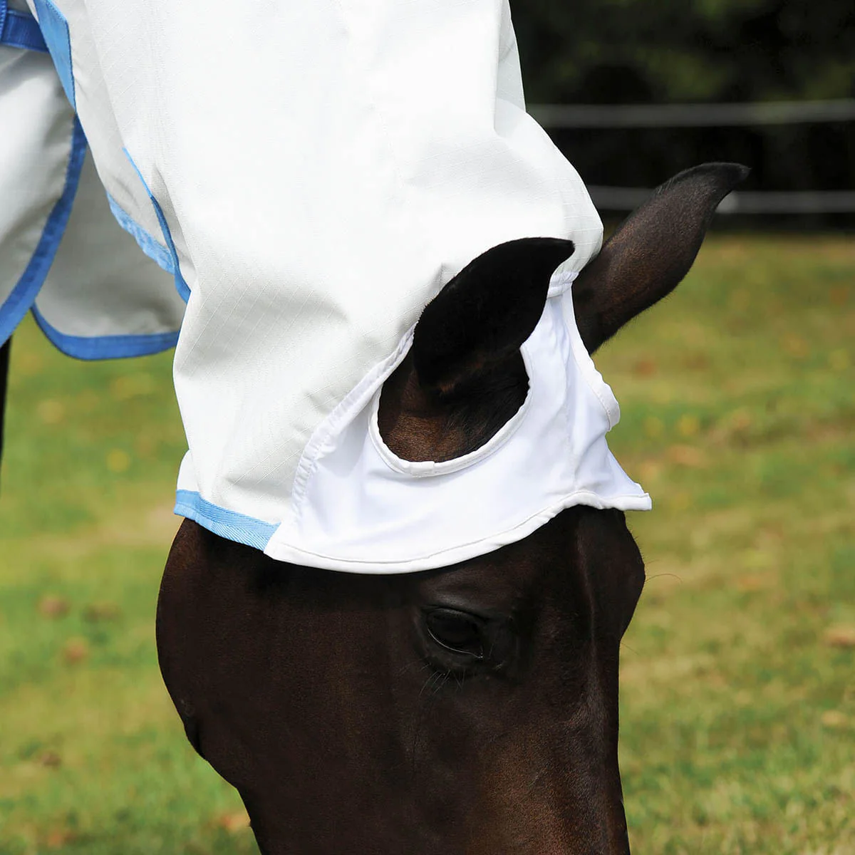 Sweet Itch Shield Combo Neck Horse Fly Sheet, White/Blue - Image 44