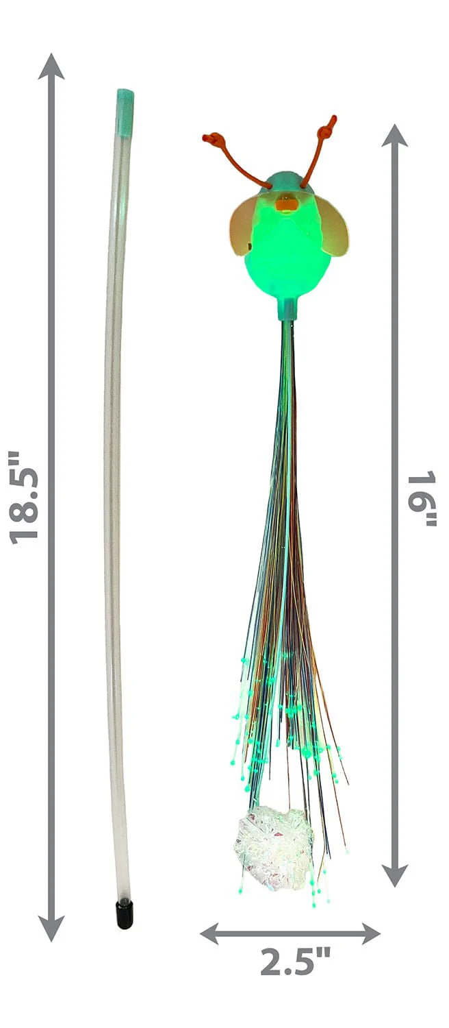 KONG Teaser Glow in the Dark Firefly Wand Cat Toy - Image 3