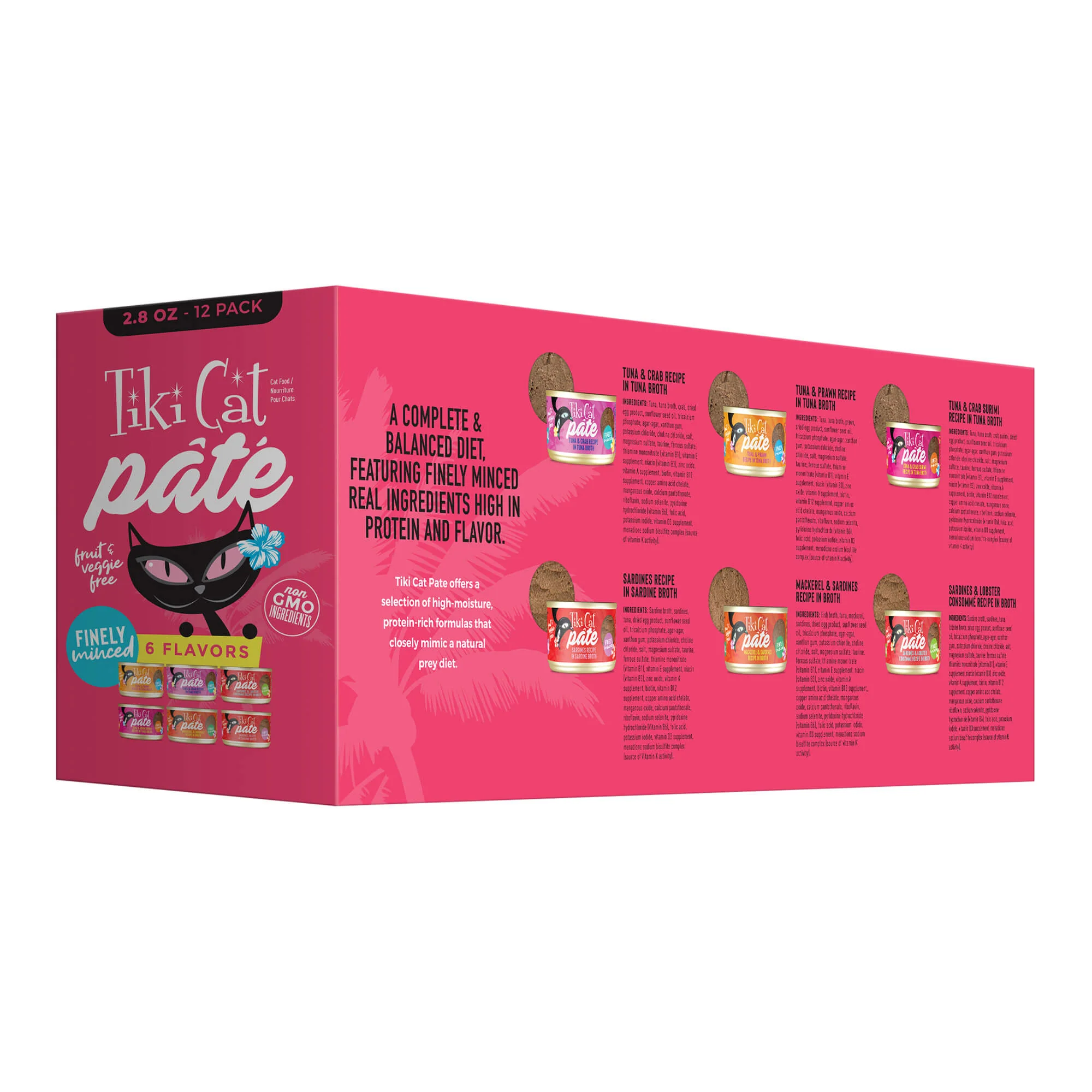 Tiki Cat Grill Pâté Wet Cat Food, Variety Pack, 2.8 oz Cans, 12 ct - Image 2