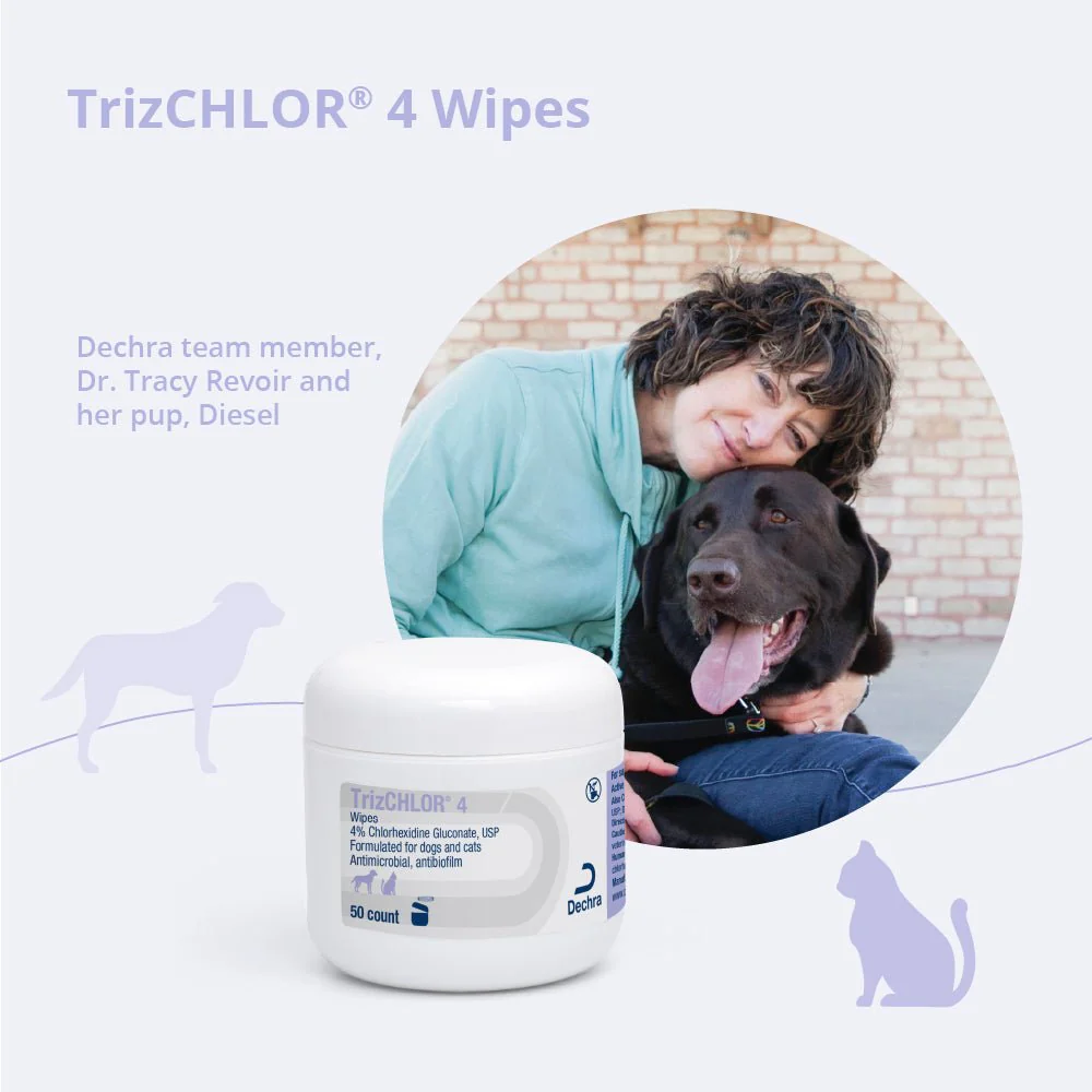 TrizCHLOR 4 Wipes – Antimicrobial Skin Care for Dogs & Cats, 50 ct - Image 3