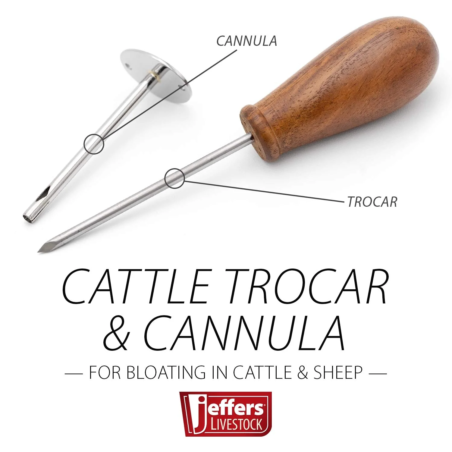 Jeffers Livestock Trocar and Cannula Veterinary Instrument - Image 2