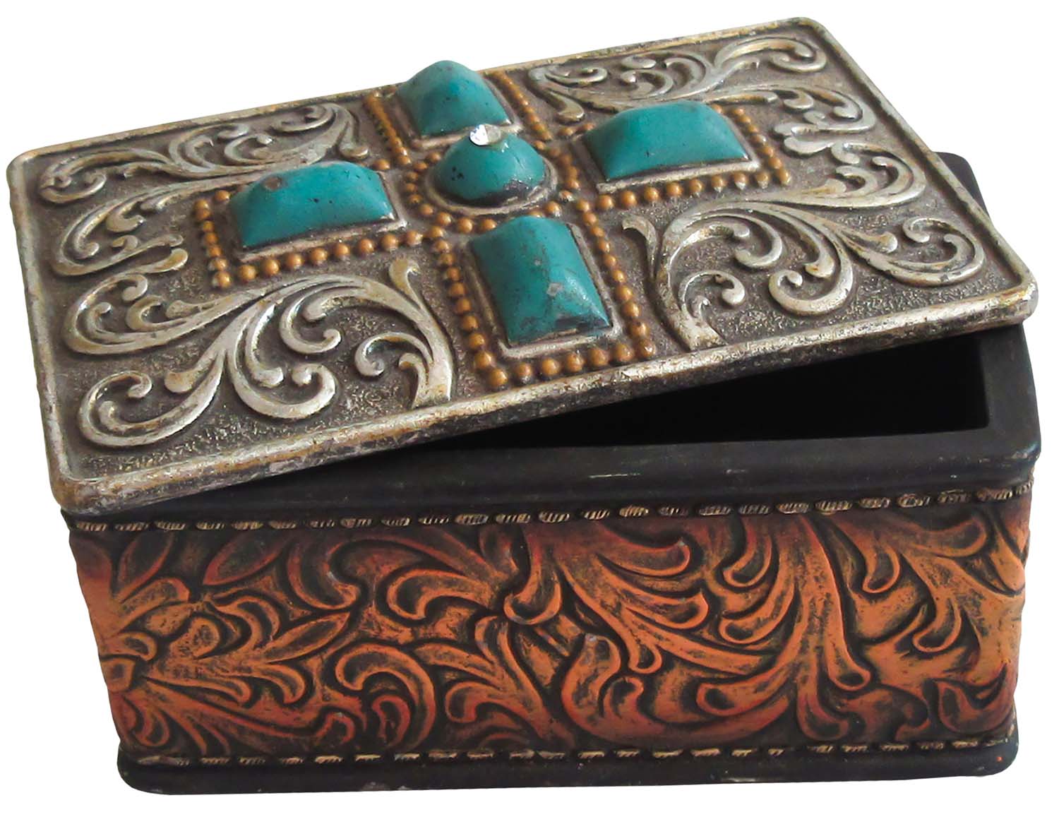 Turquoise Stones Jewelry & Trinket Box - Image 2