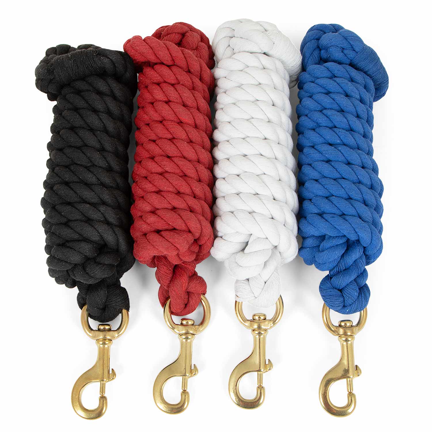 Jeffers Twisted Solid Cotton Horse Lead Ropes with Brass Bolt Snap, 10' L - Image 2