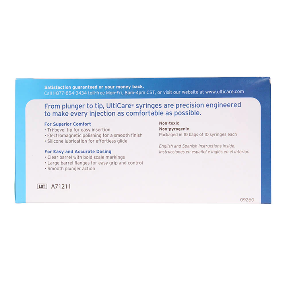 UltiCare U-40 Insulin Syringes, 29ga x ½", Box of 100 ct - Image 3