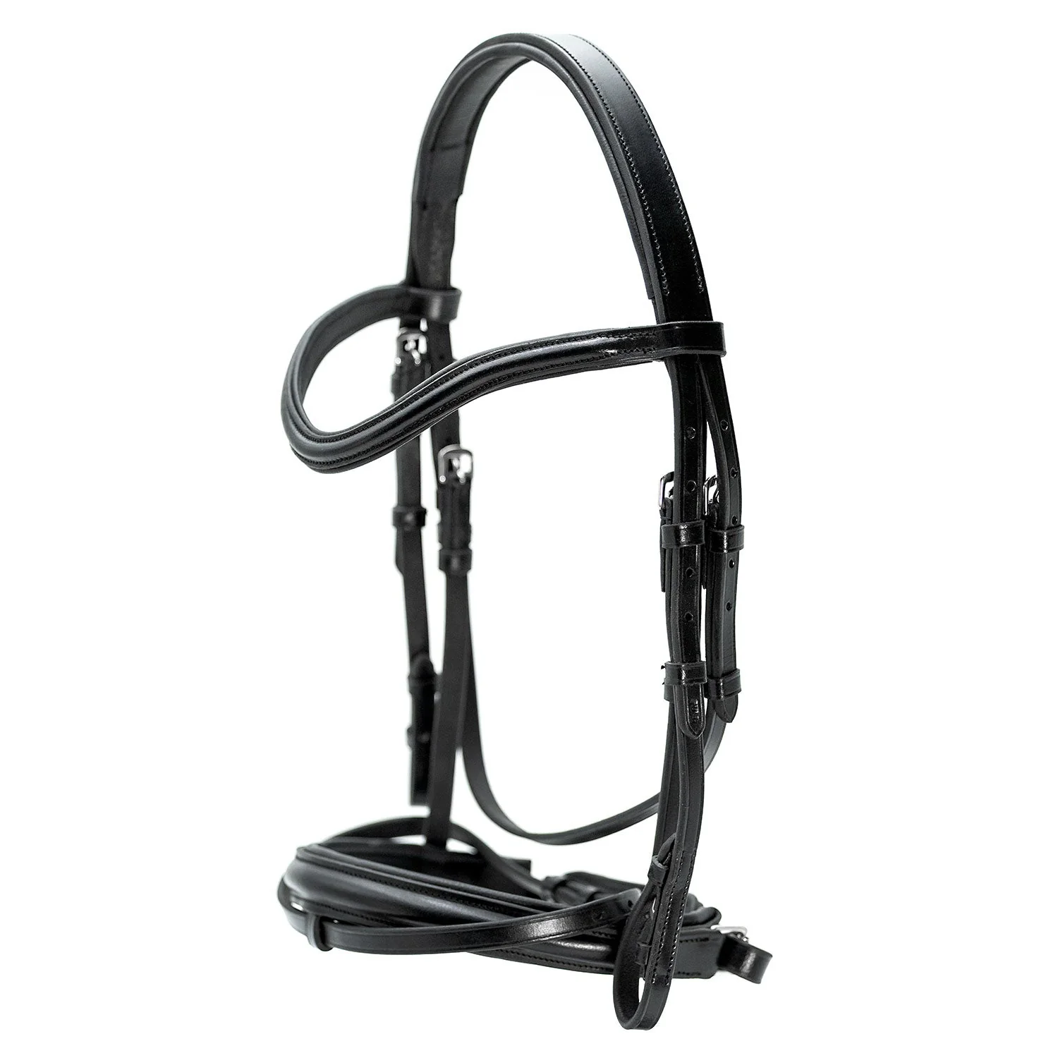Jeffers Uniquely English "Aachen" Leather Dressage Bridle with Reins for Horses - Image 7