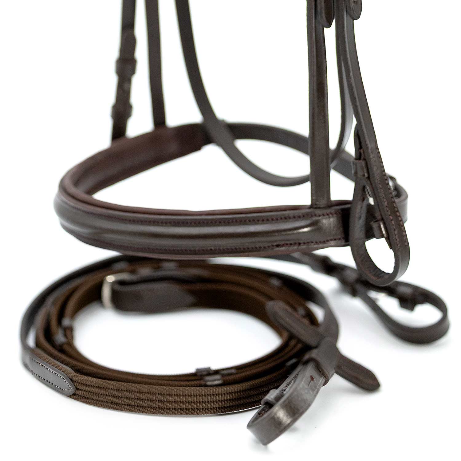 Jeffers Uniquely English "Devon" Leather Snaffle Bridle with Reins for Horses - Image 8