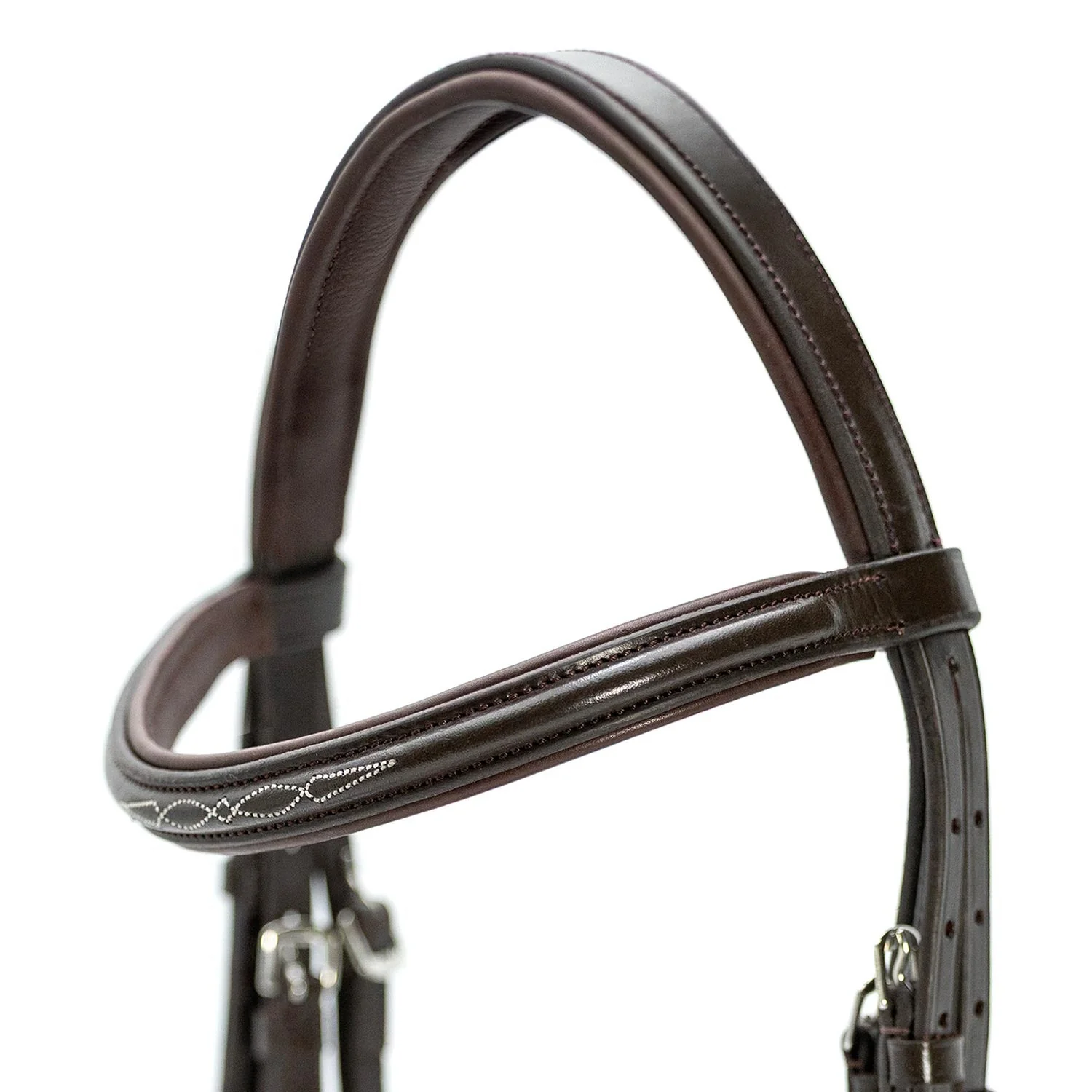 Jeffers Uniquely English "Kentucky" Fancy Stitched Leather Jumping Bridle for Horses - Image 7