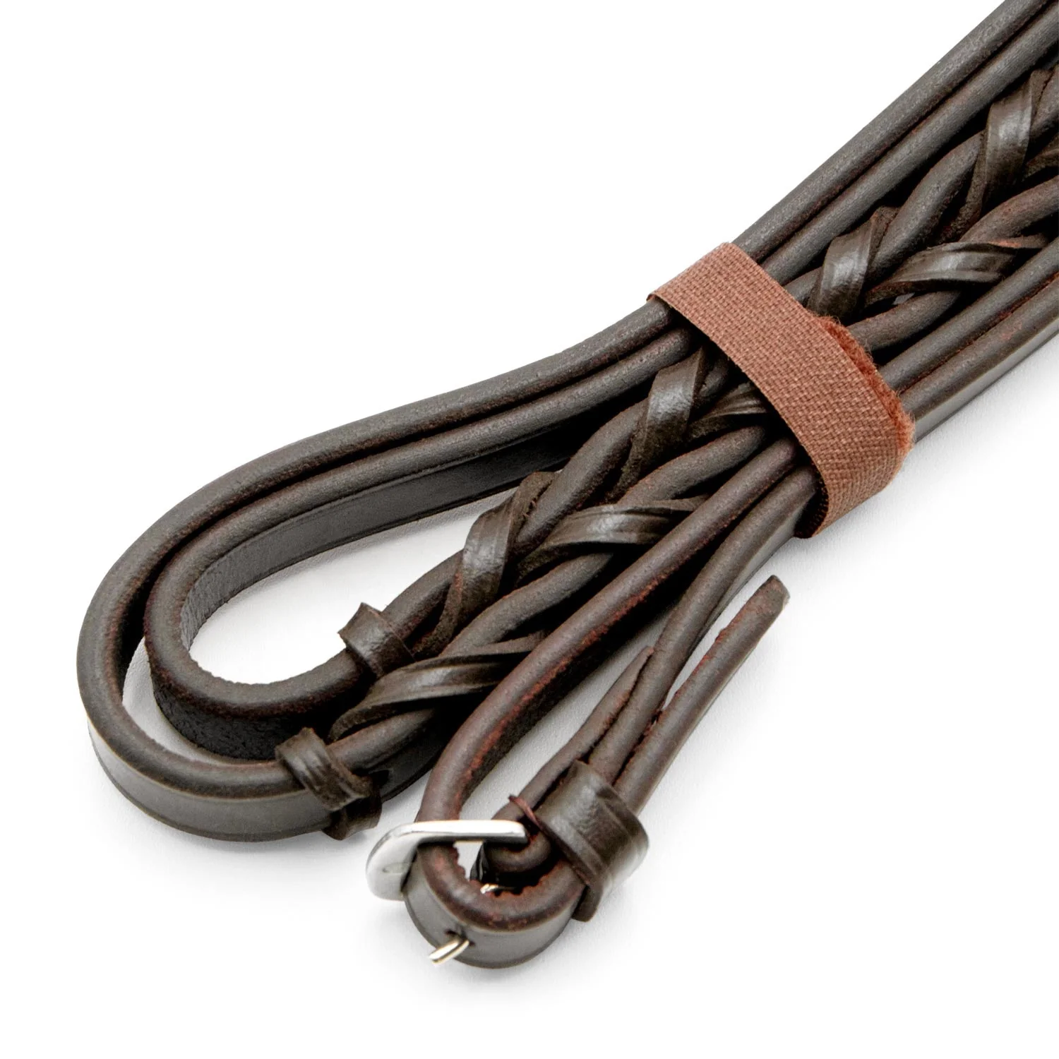 Jeffers Uniquely English Leather Laced Reins, Havana - Image 2