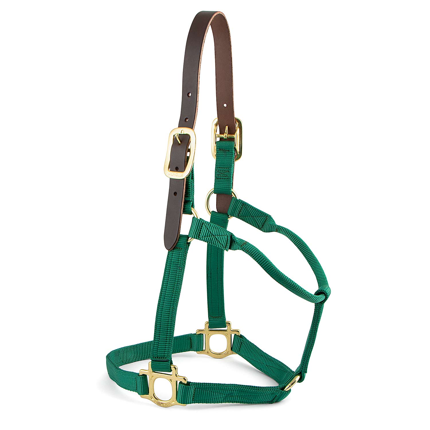 Valhoma Premium Breakaway Nylon Horse Halter with Leather Crown & Brass Hardware - Image 3